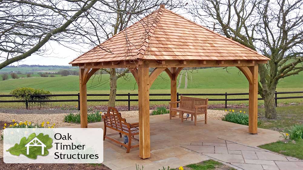 4x4m oak gazebo with 200mm posts