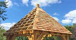 A half-covered Cedar Shingle roof
