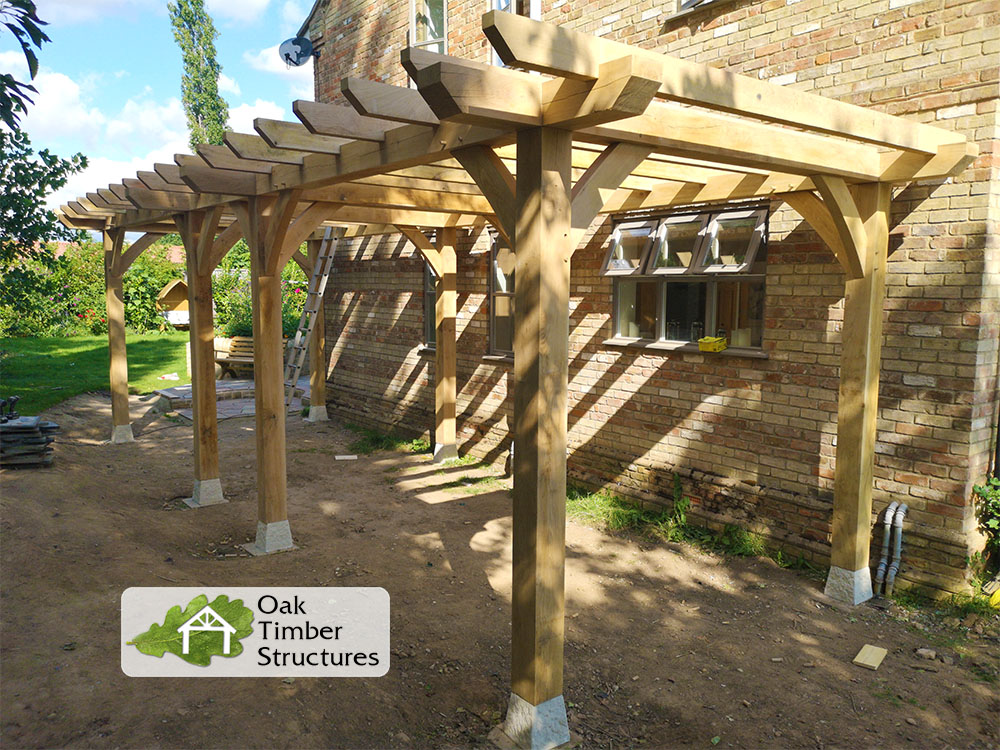 Solid Oak Pergolas - Oak Timber Structures