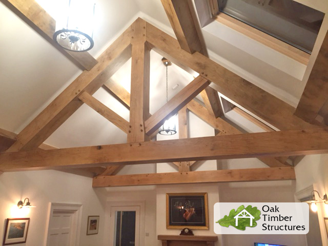 oak truss in home